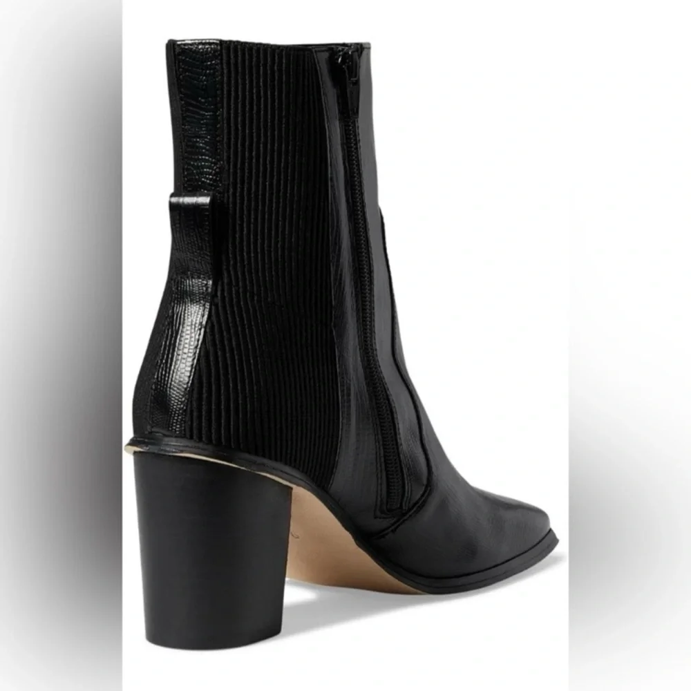 Andre Assous Venice Boot Lizard Embossed Block Heel Zip Boots